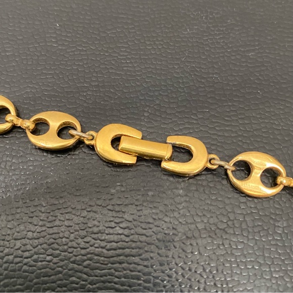 Vintage Unsigned Gold-tone White Enameled Mariner Link Chain 18” Necklace 43.1g - Picture 11 of 12